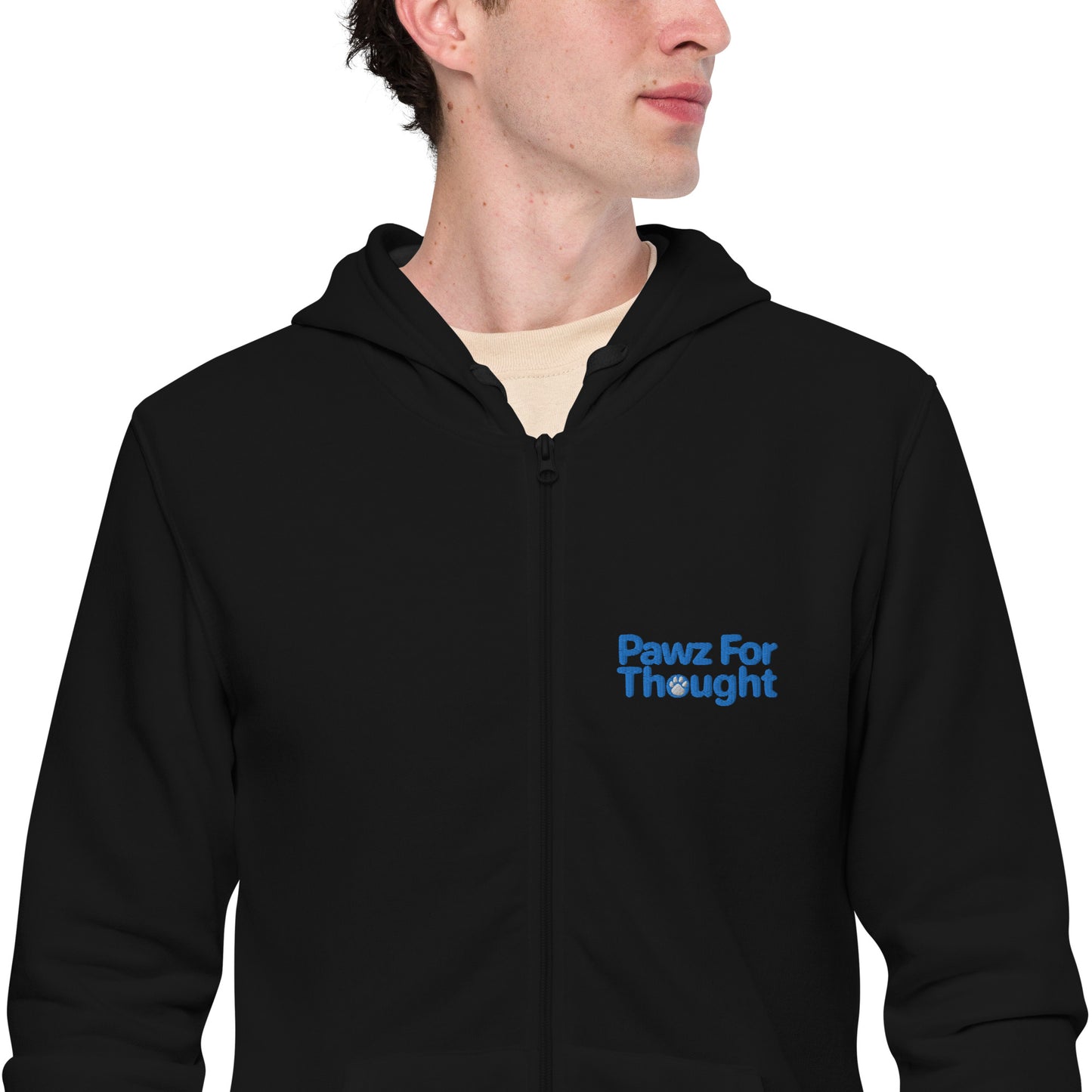 staff only !Unisex zip hoodie with stitched Pawz logo