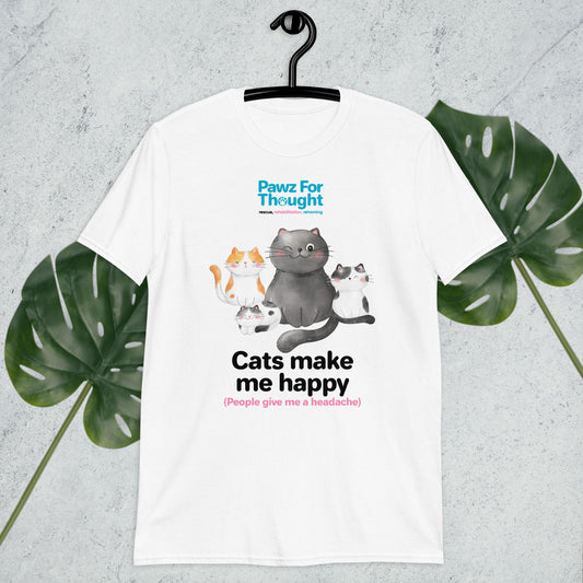 Cats make me happy Short-Sleeve Unisex T-Shirt
