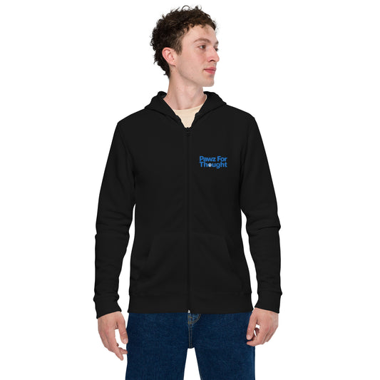 staff only !Unisex zip hoodie with stitched Pawz logo